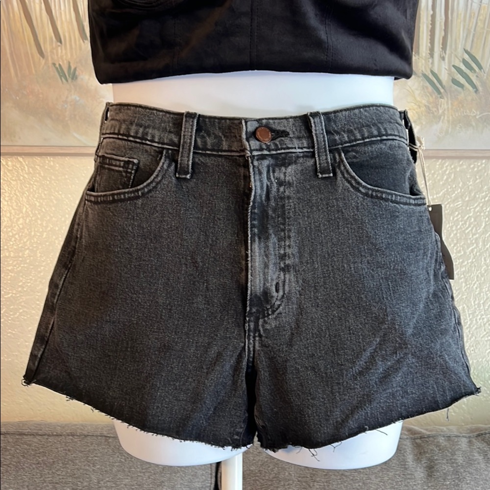 Black High Waisted Denim Women's Shorts